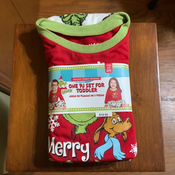 🆕 TODDLER HOLIDAY PJ SET- “MERRY GRINCHMAS” (3T) - Picture 1 of 8